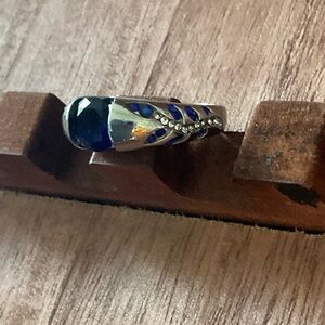 Ring with blue zircon Ring size 8, Brand…